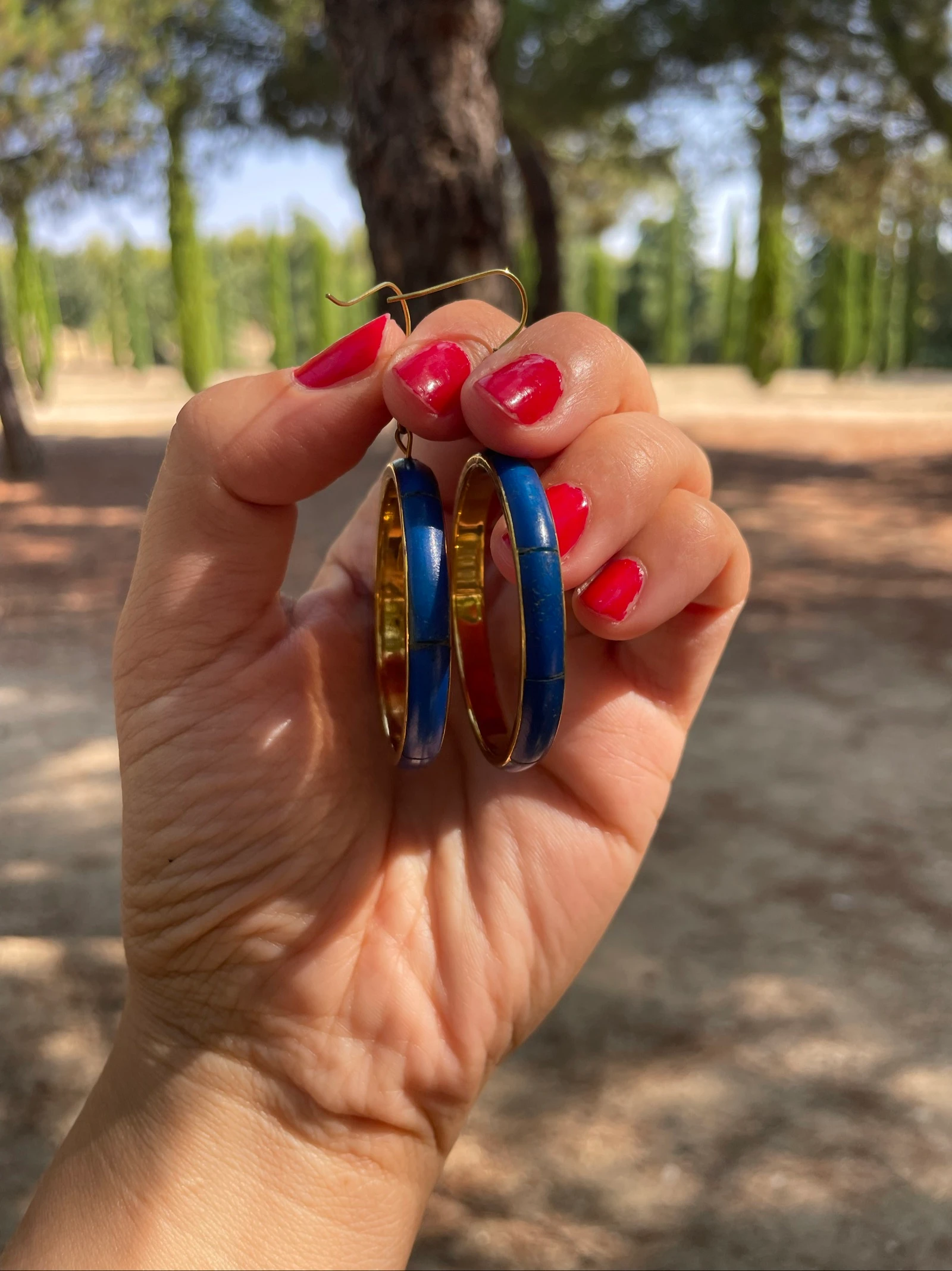Blue Brass Earrings – photo 2